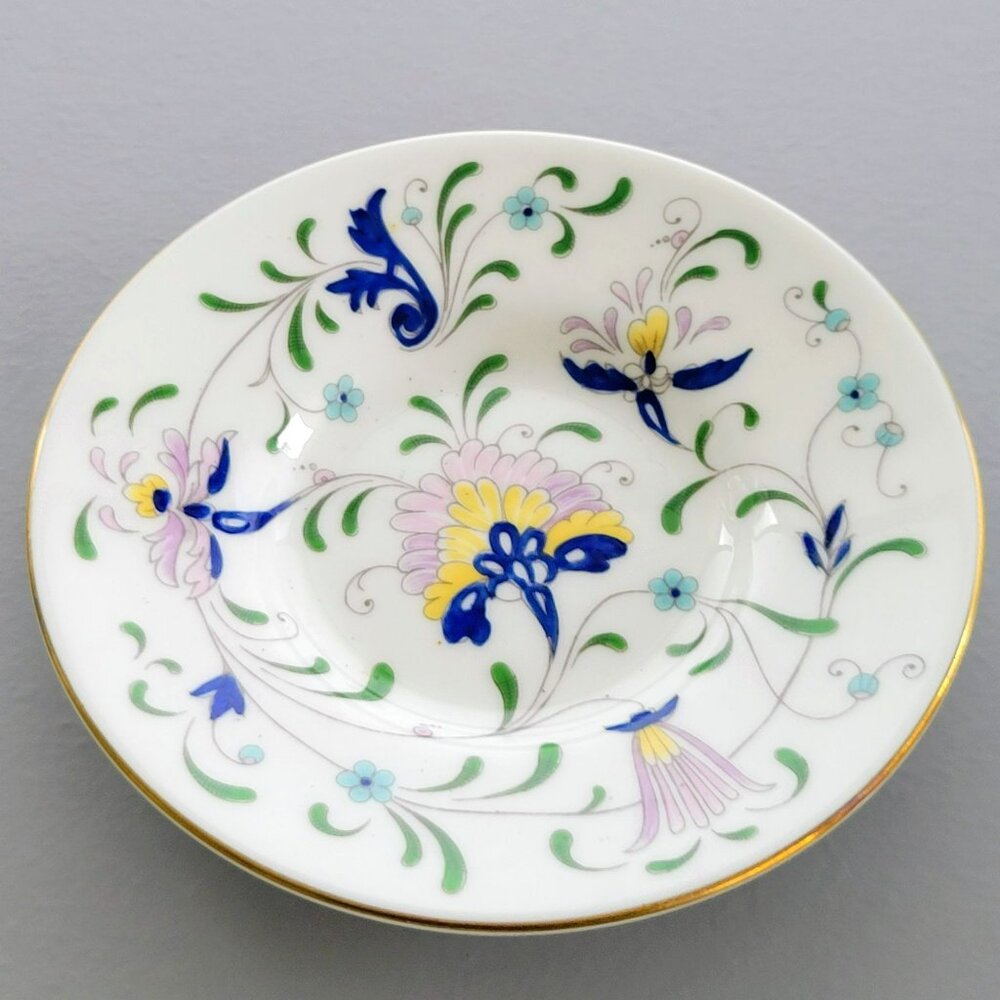 Vintage Coalport Demitasse Cup & Saucer, Abstract Floral Gold Trim England 1970s - Picture 5 of 8